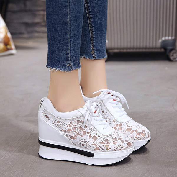 Women's Lace Thick Sole Sneakers 75227045C