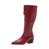 Women's Fashion Pointed Toe Zipper Knee-High Boots 92218550S