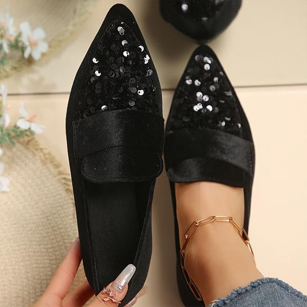 Women's Fashionable Sequined Slip-On Flats 07083149S
