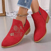 Women's Pointed Toe Embroidered Ankle Boots 92868808C