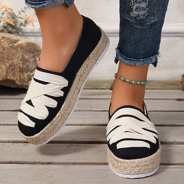 Women's Espadrille Platform Slip-On Shoes 08607482C