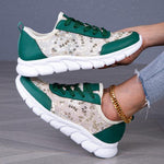 Women's Casual Mesh Glitter Lace-Up Sneakers 55122883S