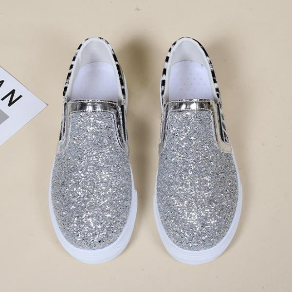 Women's Fashion Sequined Round Toe Flats 06766253S