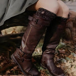 Women's Vintage Side Zipper Knee-High Boots 88668776C