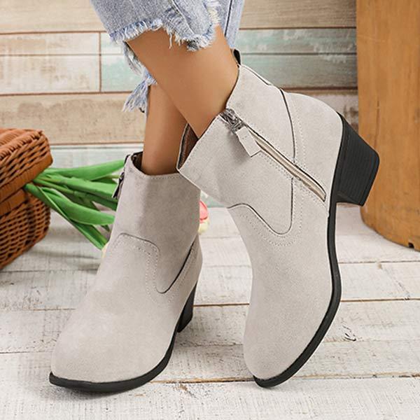 Women's Pipe Chunky Heel Ankle Boots 74172755C