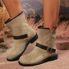 Women's Stylish Buckled Ankle Motorcycle Boots 05030561S