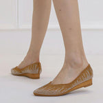 Women's Wedge Shallow Rhinestone Peas Shoes 22538743C