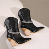 Women's Fashion Metal Chain Pointed Toe Booties 03938256S