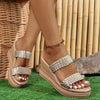 Women's Woven Wedge Slippers 37970636C