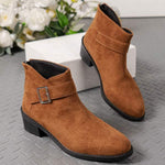 Women's Belted Chunky Heel Ankle Martin Boots 23068449C