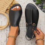 Women's Casual Fish Mouth Buckle Flat Sandals 02745607S
