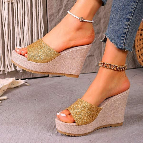 Women's Platform Peep Toe Wedge Sandals with Fish Mouth Design 41010493C