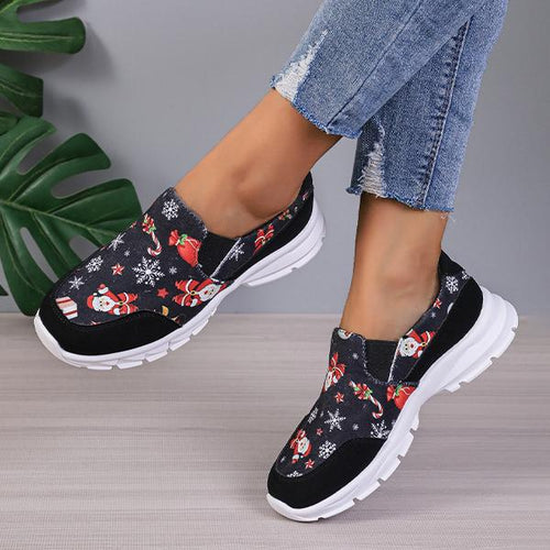 Women's Casual Christmas Print Thick Sole Sneakers 50915801S