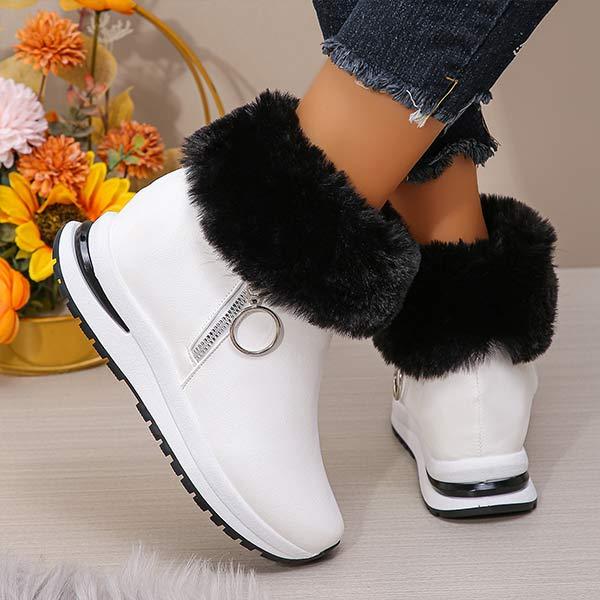 Women's Suede Short Fur-Lined Snow Boots 40178712C