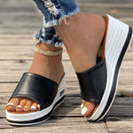Women's Peep-Toe Wedge Heel Casual Sandals 74500232C
