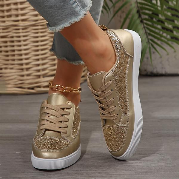 Women's Fashion Sequin Lace-Up Casual Shoes 18257705S