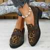 Women's Contrast Color Leopard Loafers 62081927C