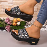 Women's Sequined Thick-Soled Wedge Slippers 67252618C