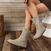 Women's Casual Flat Round Toe Slip-On Ankle Boots 98446523S