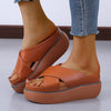 Women's Retro Casual Round Toe Platform Slippers 95796786C