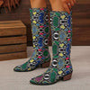 Women's Fashion Snake Print Pointed Toe Knee-High Boots 72541871S