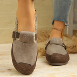 Women's Casual Plush Lined Flat Cotton Shoes 93367676S