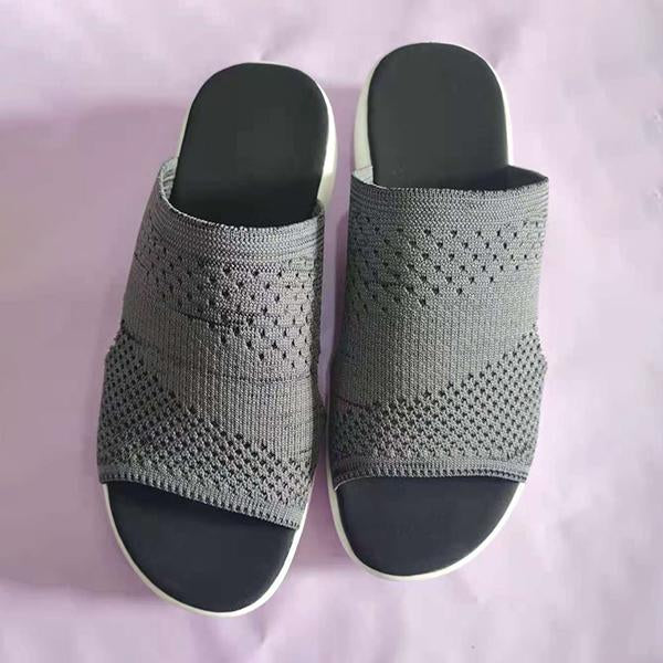 Women's Fish Mouth Mesh Thick Soled Slippers 27958133C