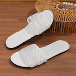 Women's Flat Peep-Toe Sandals with Rhinestone Embellishments 20429763C
