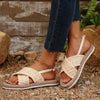 Women's Braided Hemp Rope Cross Strap Beach Sandals 61314714C