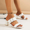 Women's Minimalist Square Toe Block Heel Sandals 17600871C