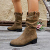 Women's Vintage Slouchy Block-Heel Martin Boots 20793809C