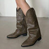 Women's Vintage Chunky Heel Knee-High Boots 35298905C