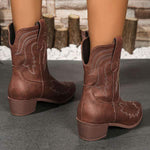 Women's Retro Embroidered Short Boots 11820135C