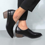 Women's Vintage Mid-Heel Pointed Toe Block Heel Pumps 21008107C