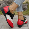 Women's Fashionable Casual Lace-Up Color Matching Shoes 80760375C