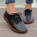 Women's Casual Round Toe Flat Lace Up Flats 23541639S