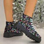 Women's Sequin Platform Ankle Boots 69056031C