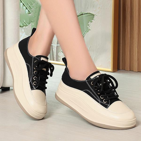 Women's Casual Lace-Up Thick-Soled Sneakers 91779701S