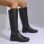 Women's Casual Everyday Buckle Knee-High Boots 85074502S