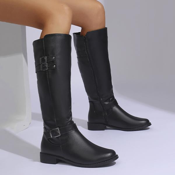 Women's Casual Everyday Buckle Knee-High Boots 85074502S