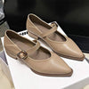 Women's Pointed Toe Vintage Mary Jane Shoes with Single Strap 41470477C