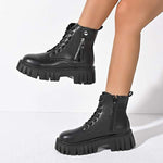 Women's Platform Chunky Sole Combat Boots 51352769C