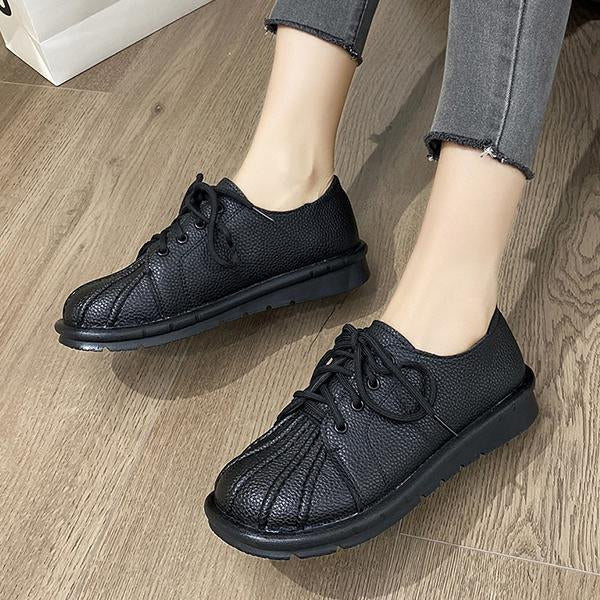 Women's Casual Shell Toe Vintage Lace-Up Flats 99002307S