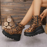 Women's Leopard Print Platform Ankle Boots 24467946C