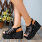 Women's Retro Thick Sole Hollow Roman Sandals 84328818S