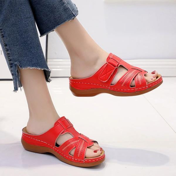 Women's Fashion Retro Solid Color Platform Slippers 07554928C