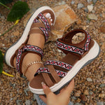 Women's Color Block Velcro Thick Sole Sandals 12058110C