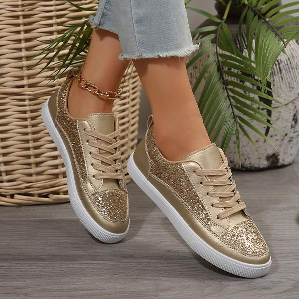 Women's Fashion Sequin Lace-Up Casual Shoes 18257705S