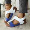 Women's Stitching Velcro Wedge Platform Sandals 92197225C