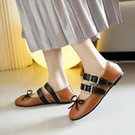 Women's Elegant Plush Buckle Flat Ballet Shoes 47579449S